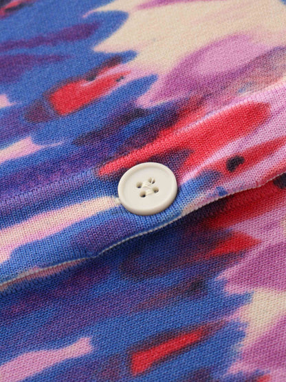 Buttoned Cardigan-Pink Watercolor