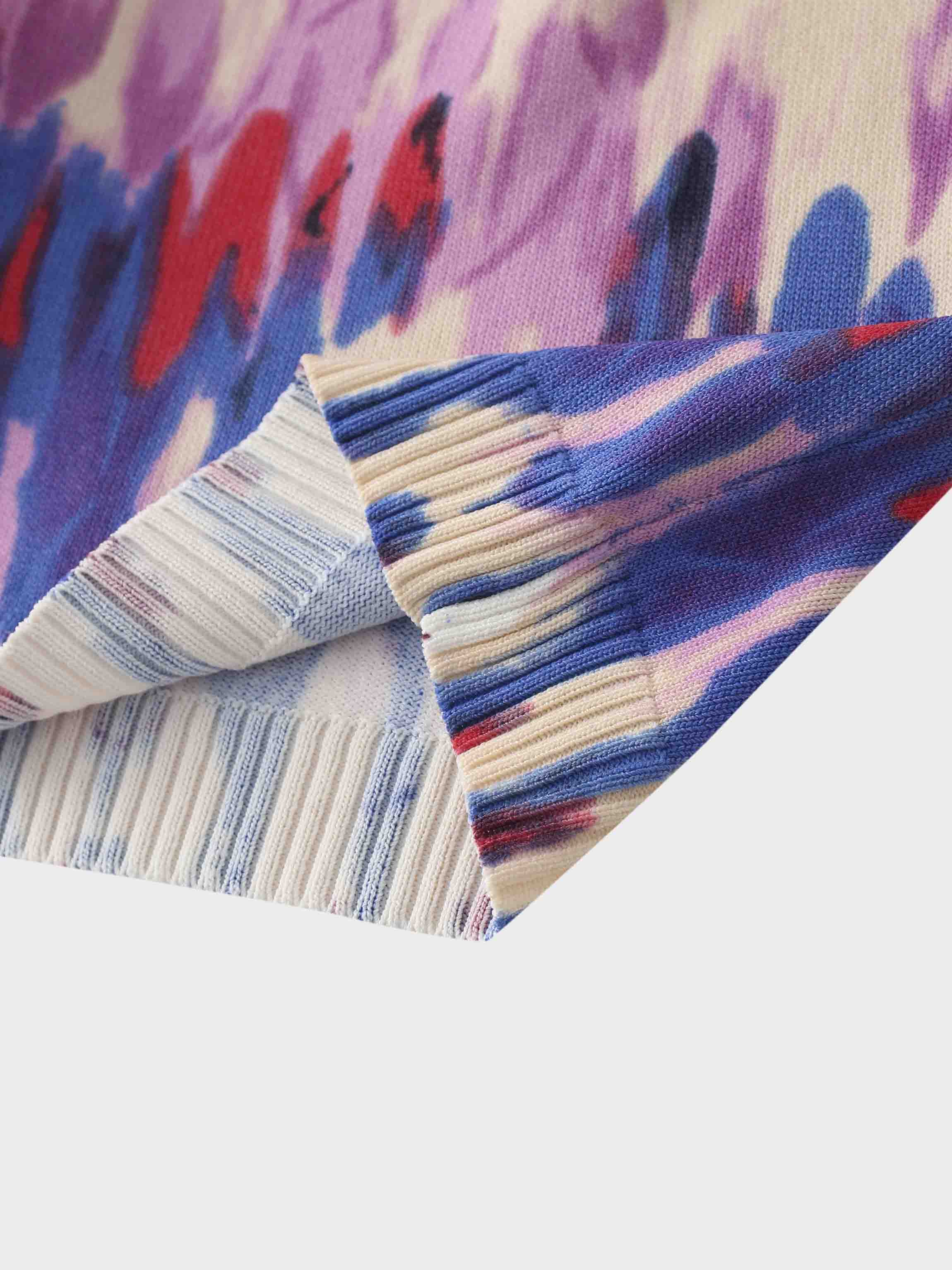 Buttoned Cardigan-Pink Watercolor