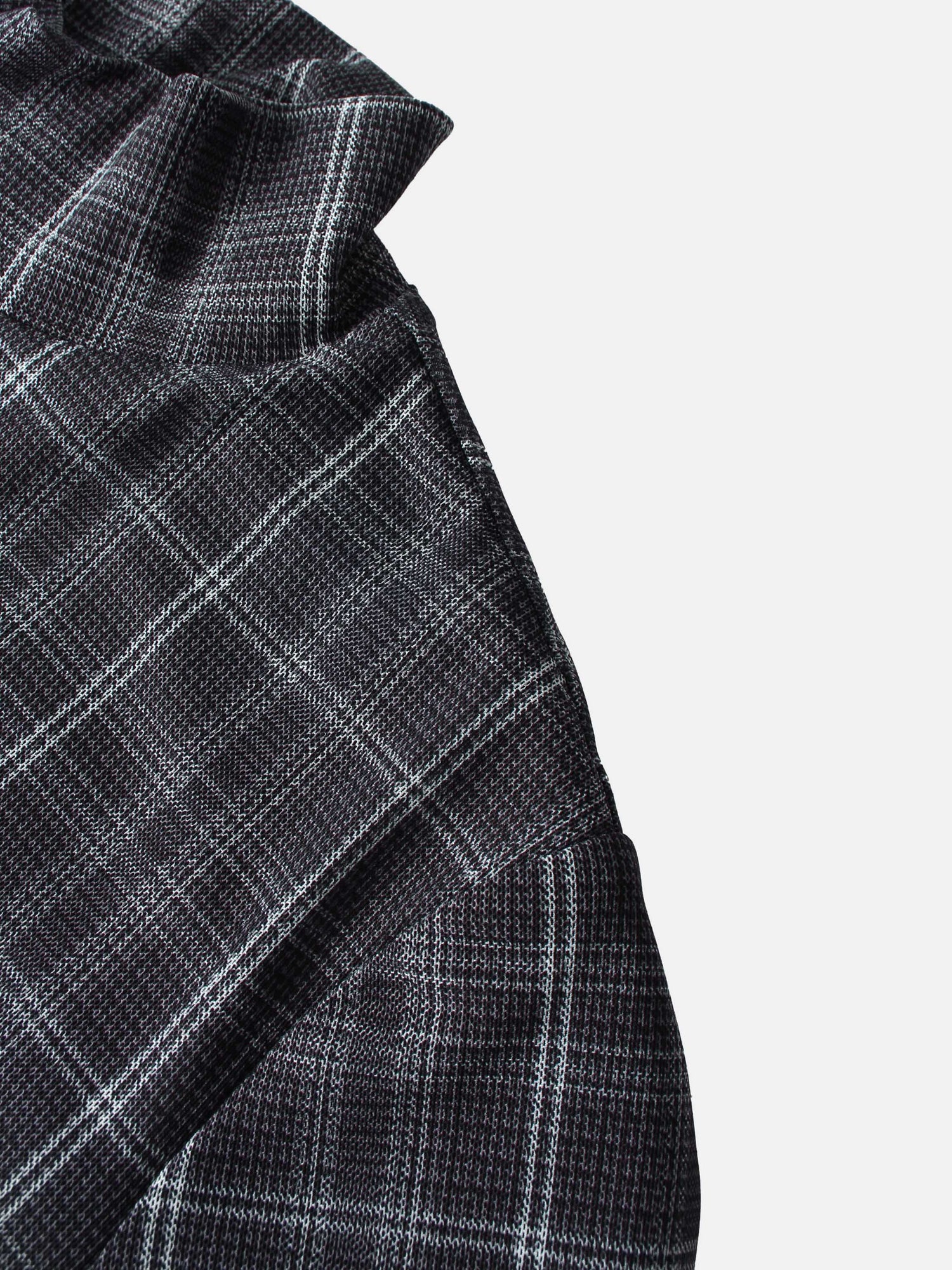 Mesh Plaid Turtleneck - Grey Plaid