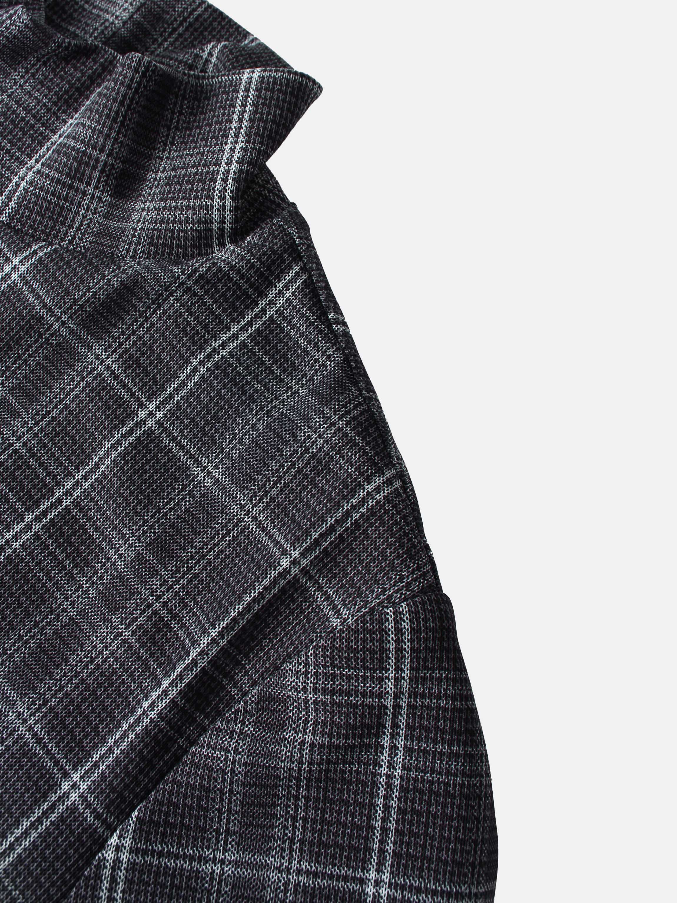 Mesh Plaid Turtleneck - Grey Plaid