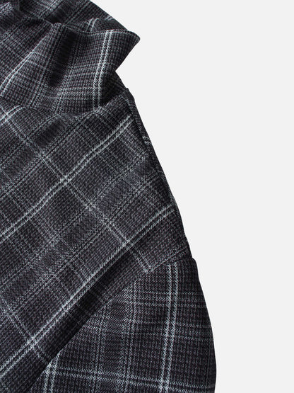 Mesh Plaid Turtleneck - Grey Plaid