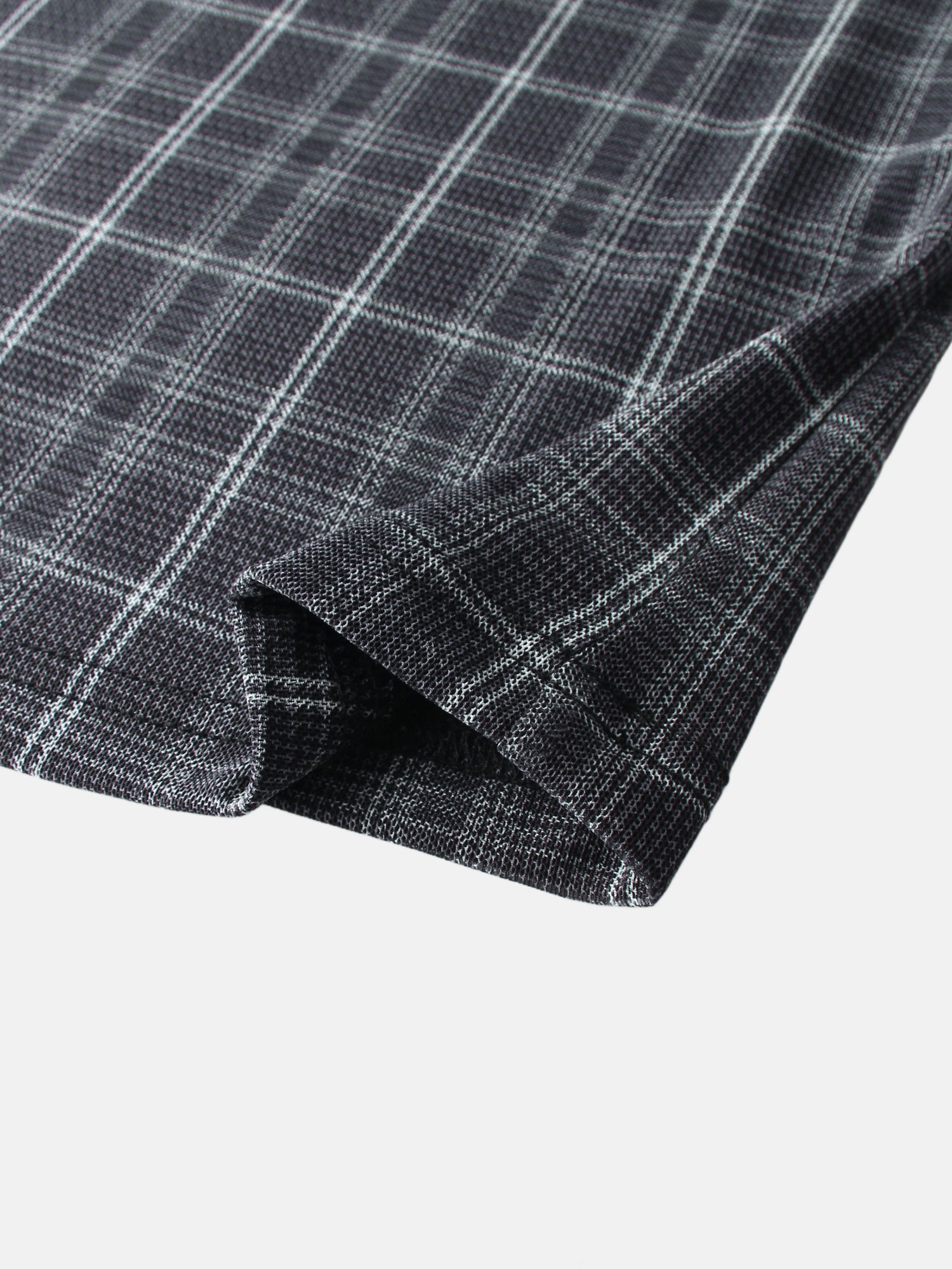 Mesh Plaid Turtleneck - Grey Plaid