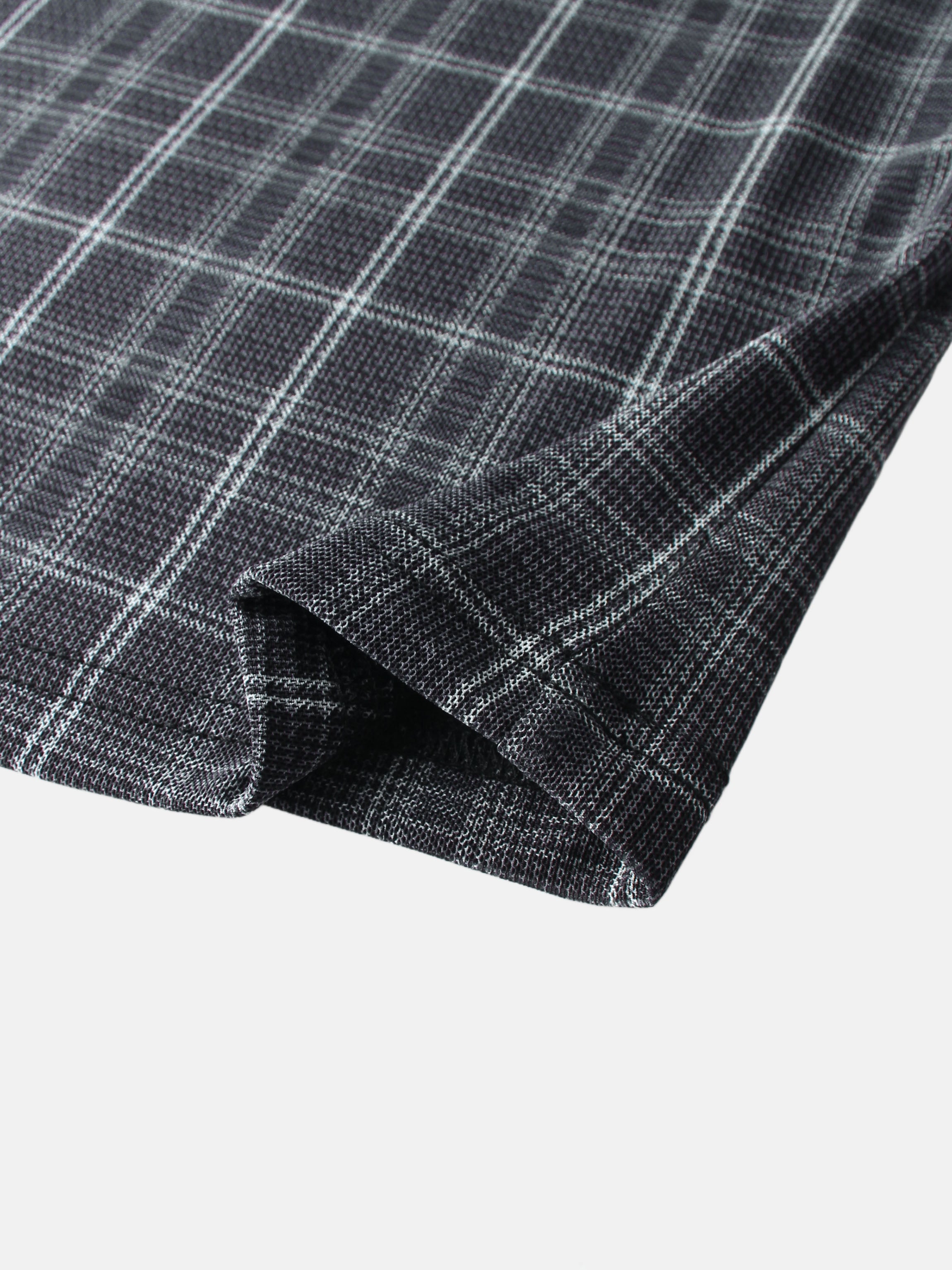 Mesh Plaid Turtleneck - Grey Plaid
