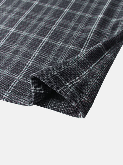 Mesh Plaid Turtleneck - Grey Plaid