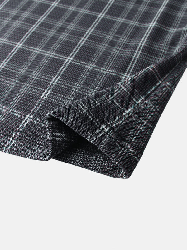 Mesh Plaid Turtleneck - Grey Plaid