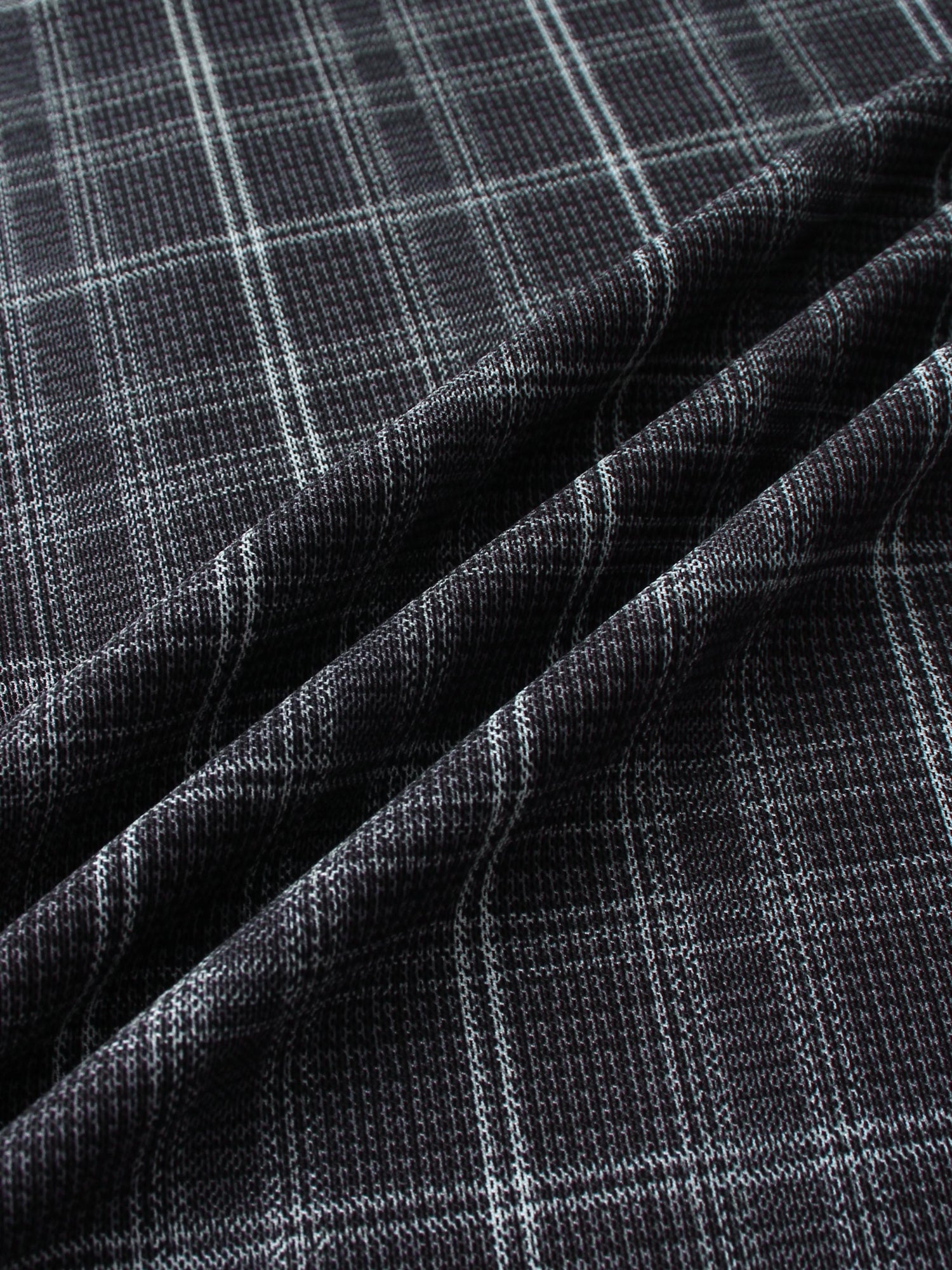 Mesh Plaid Turtleneck - Grey Plaid