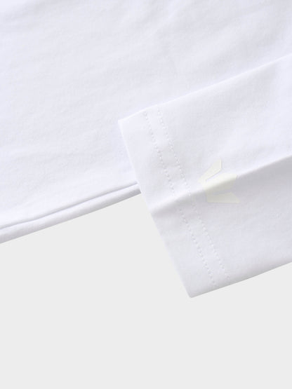 Oversized Rounded Hem T-Shirt-White