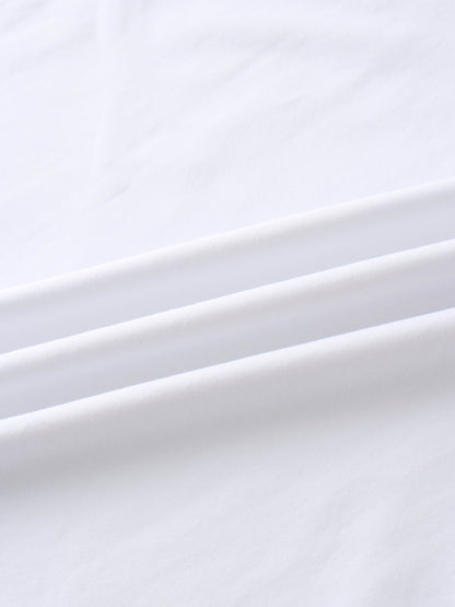 Oversized Rounded Hem T-Shirt-White