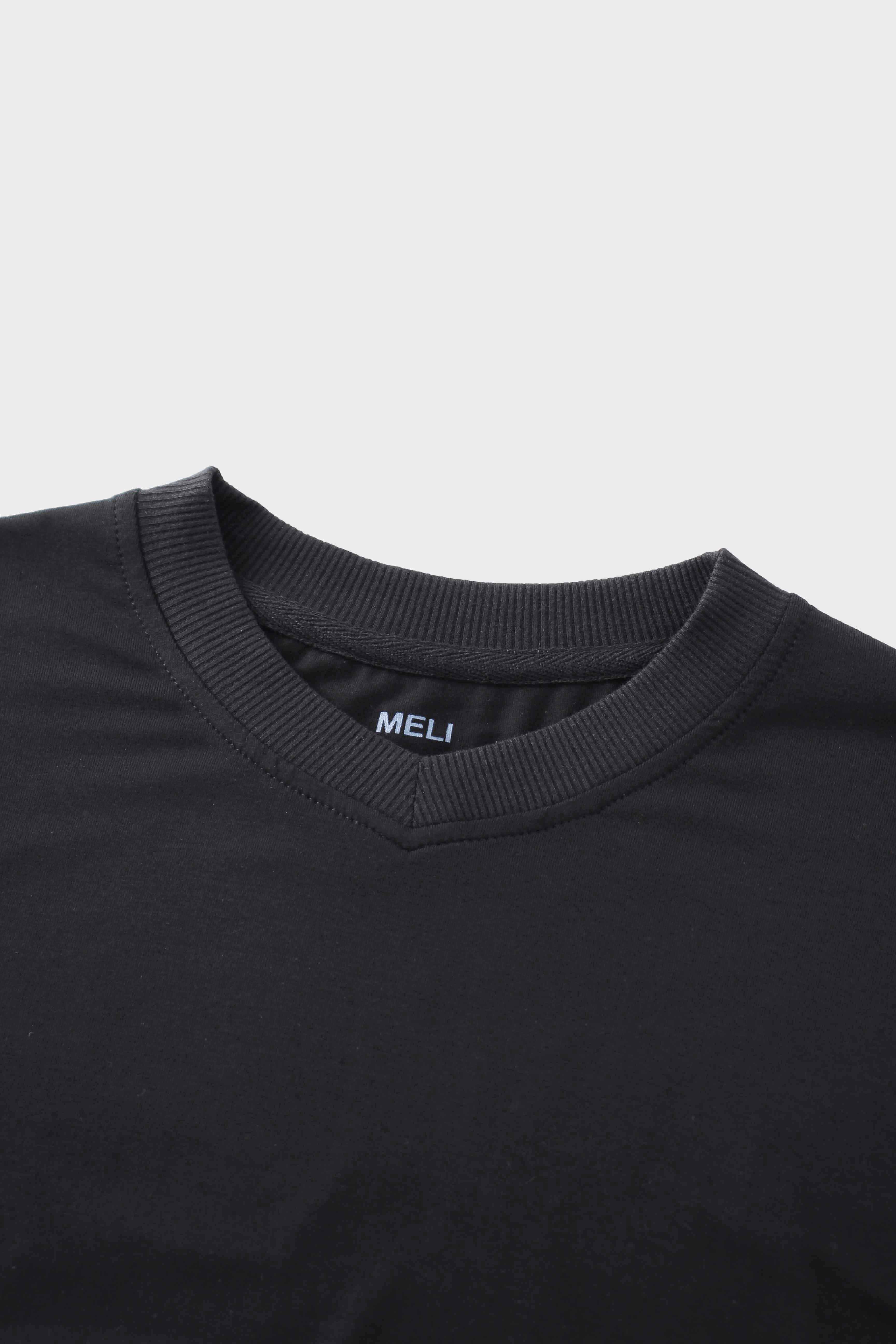 CROPPED TEE-BLACK