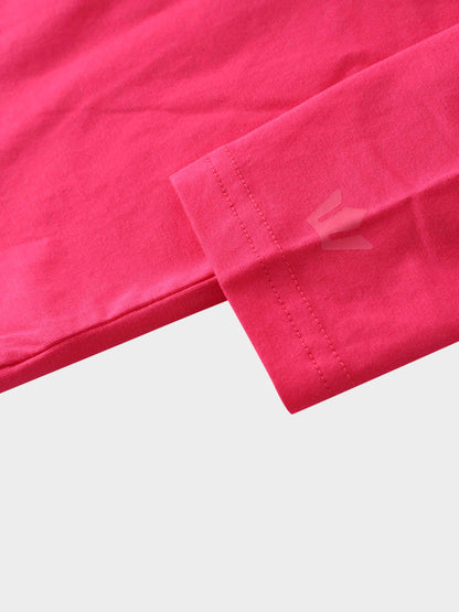 Oversized Rounded Hem T-Shirt-Hot Pink