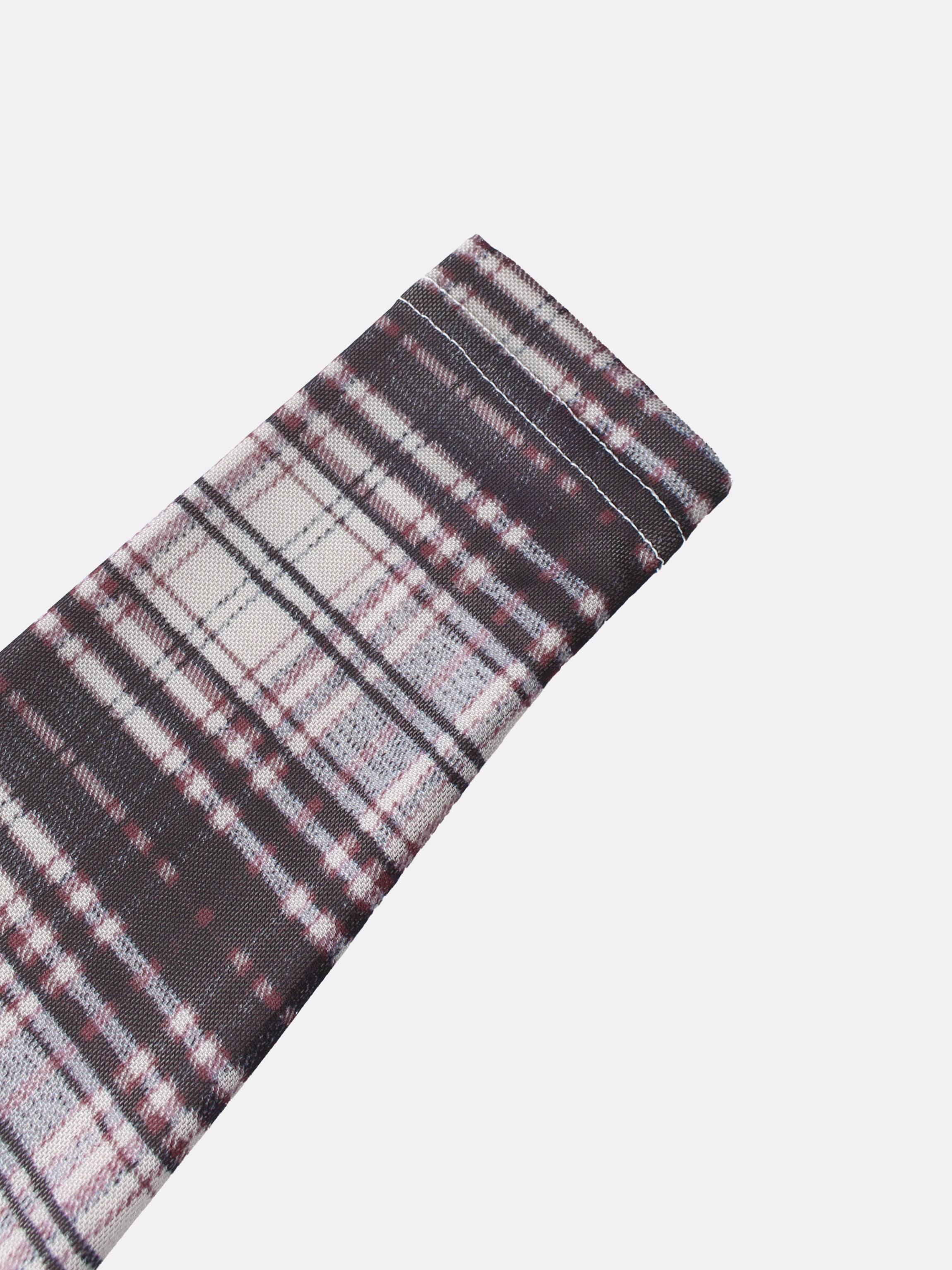 Mesh Plaid Turtleneck - Red Plaid