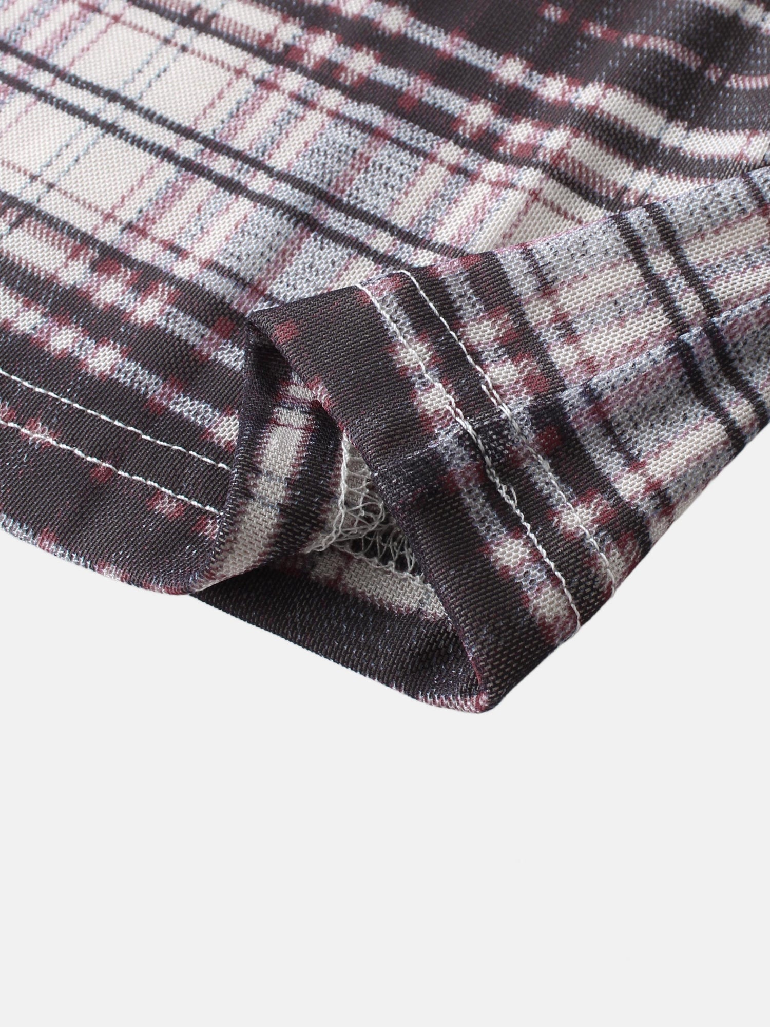 Mesh Plaid Turtleneck - Red Plaid