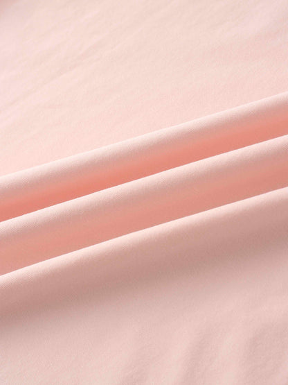 Oversized Rounded Hem T-Shirt-Perfect Pink