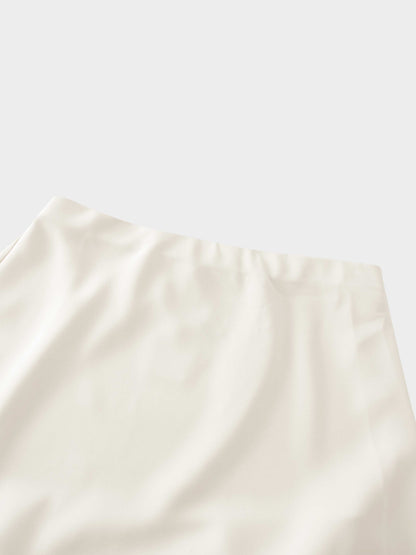 Crepe Slip Skirt-Ivory