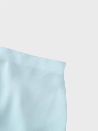 Crepe Slip Skirt-Sky Blue