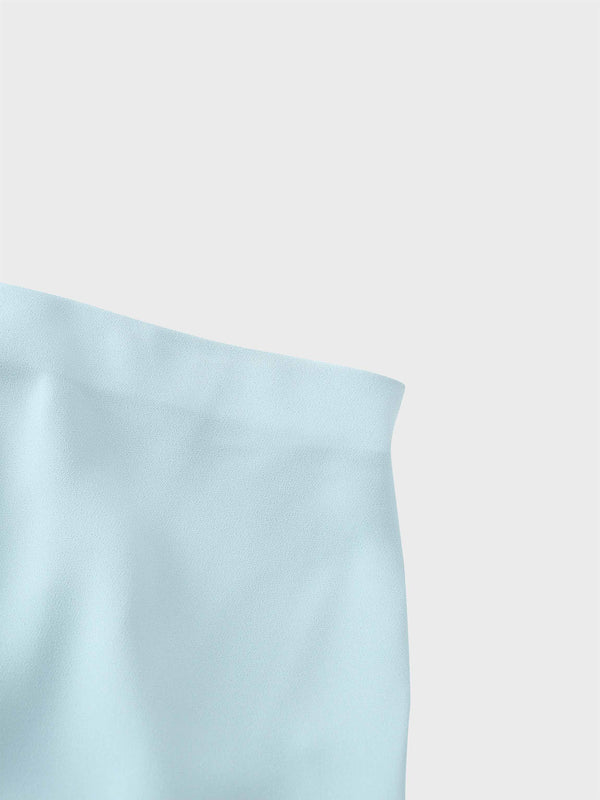 Crepe Slip Skirt-Sky Blue
