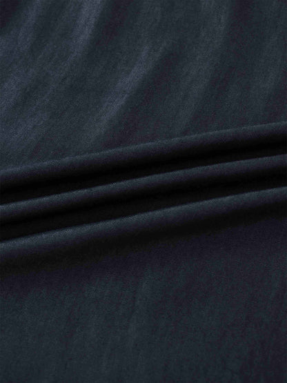 Drawstring Circle Skirt-Dark Blue Denim