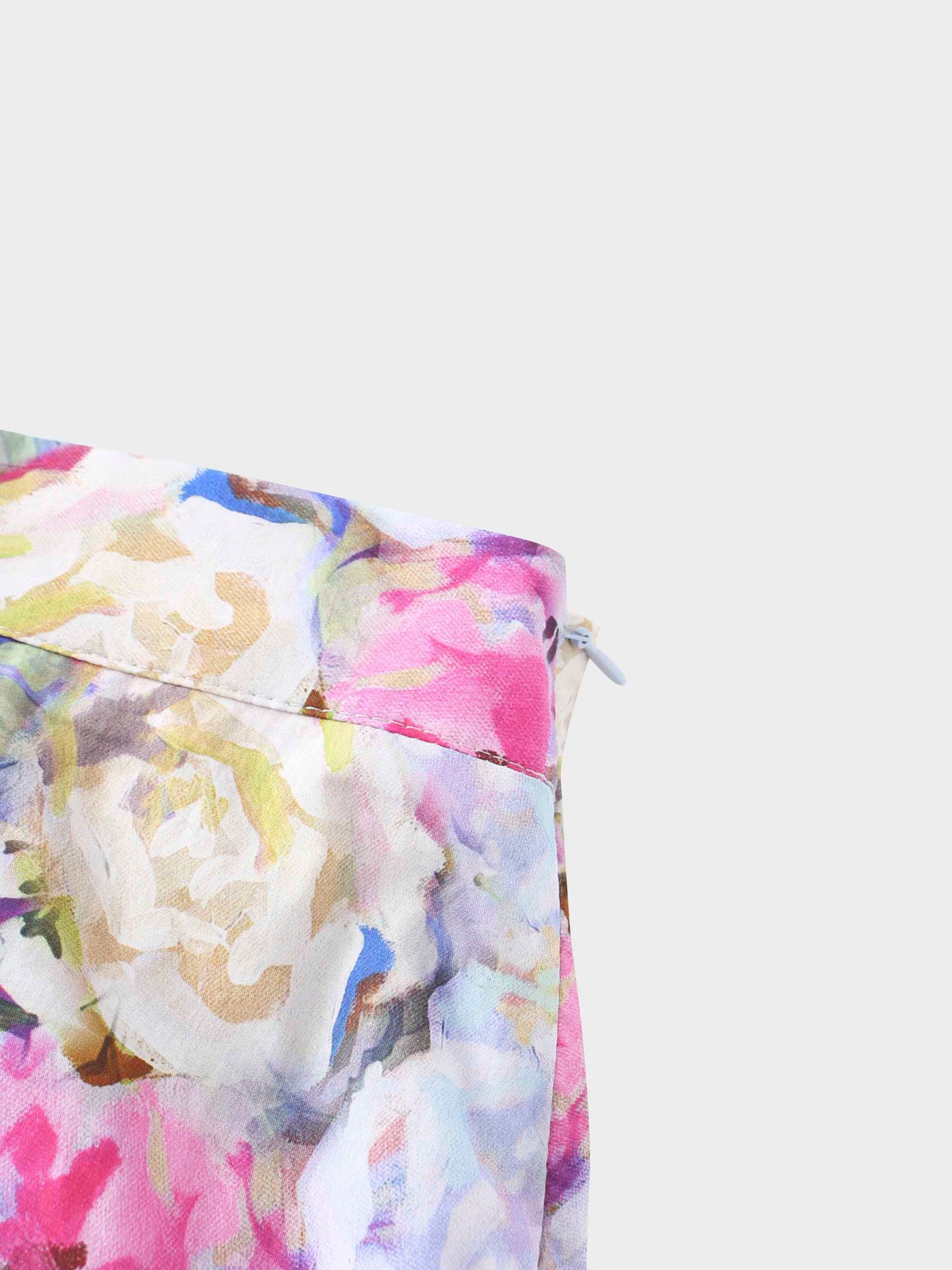 Yoke Floral Skirt-Pink/Purple