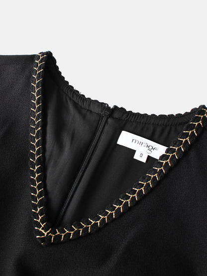 Yoke Pleated Jumper - Black