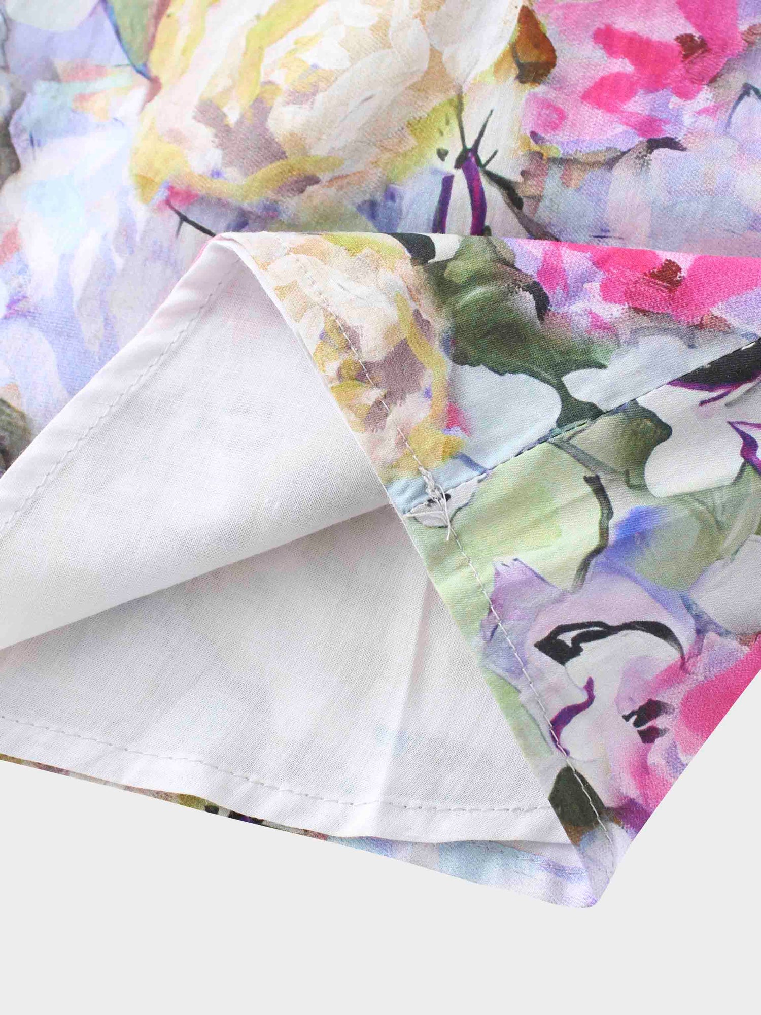 Yoke Floral Skirt-Pink/Purple