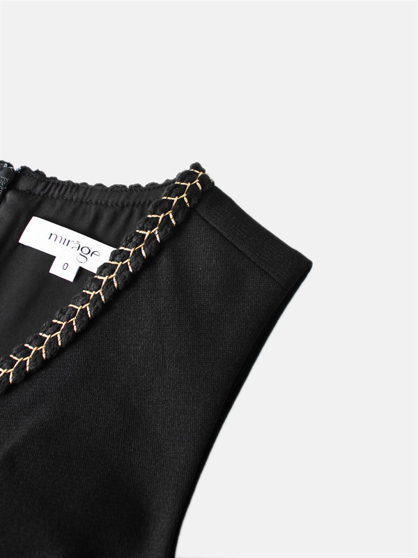 Yoke Pleated Jumper - Black