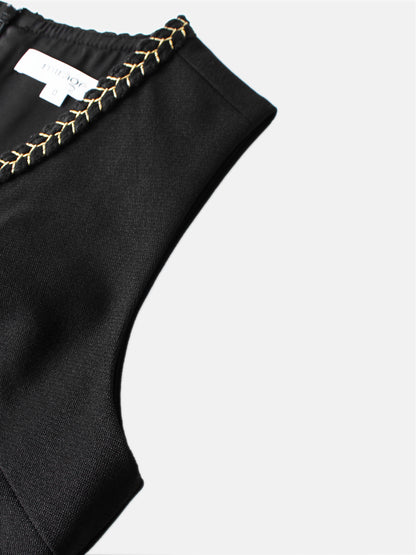 Yoke Pleated Jumper - Black