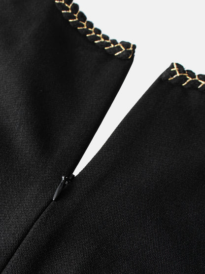 Yoke Pleated Jumper - Black