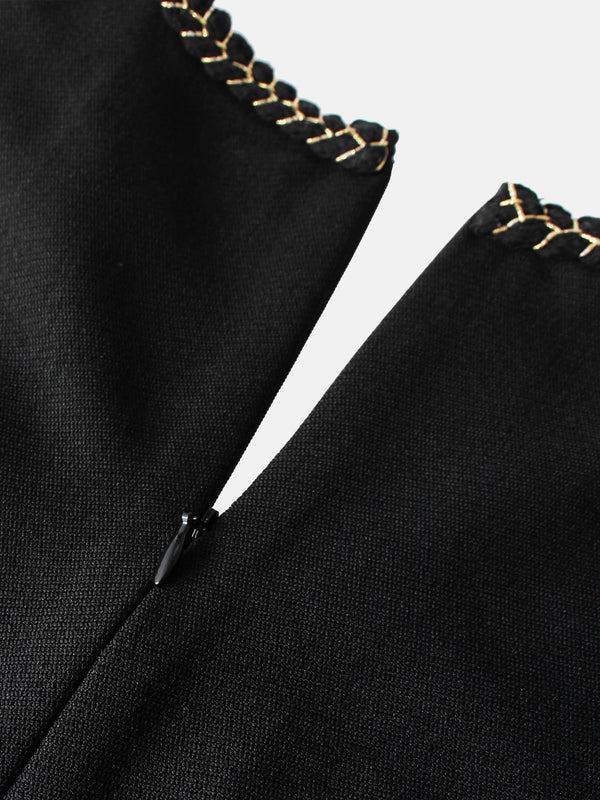 Yoke Pleated Jumper - Black