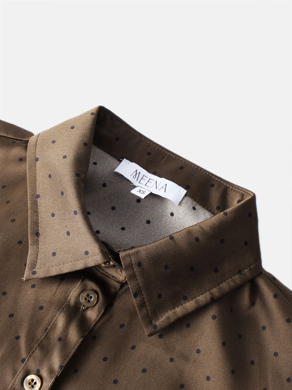Waist Knot Maxi Shirtdress - Dark Brown