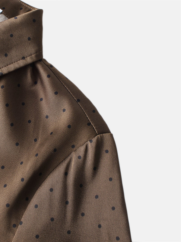 Waist Knot Maxi Shirtdress - Dark Brown
