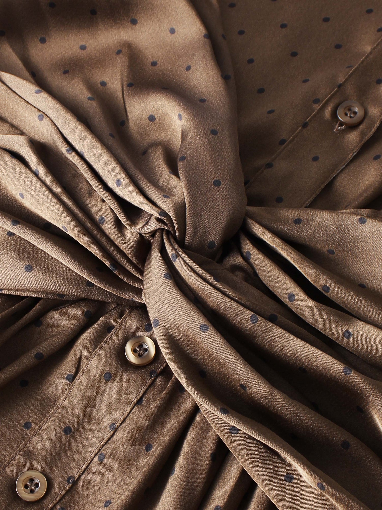 Waist Knot Maxi Shirtdress - Dark Brown