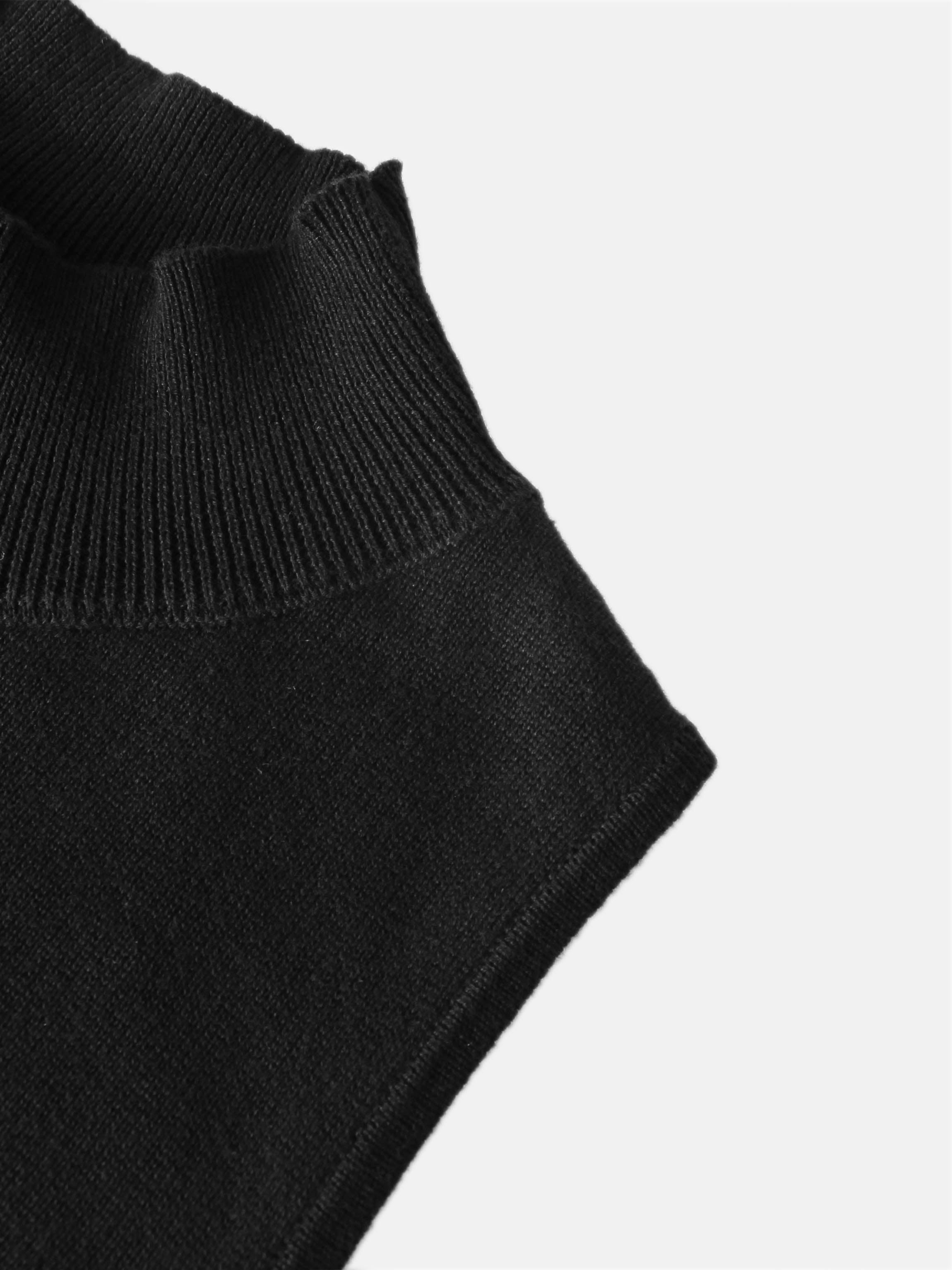 Mock Neck Sleeveless Dress - Black