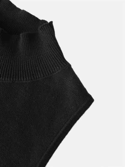 Mock Neck Sleeveless Dress - Black