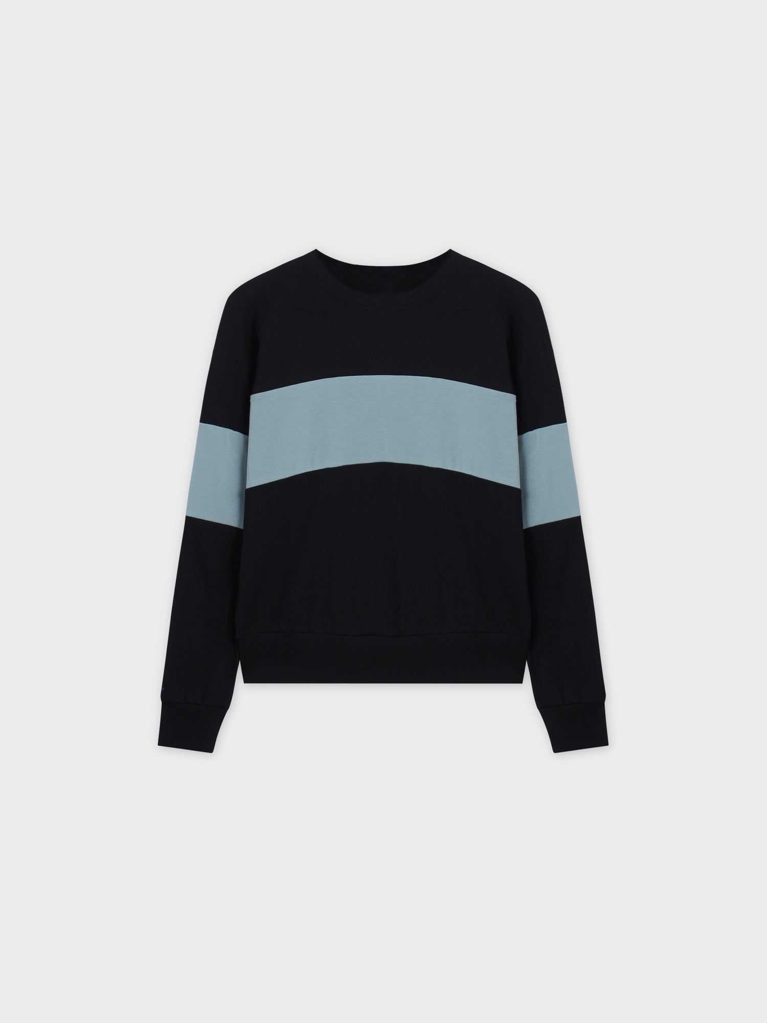 Wide Stripe Bomber-Black/Teal