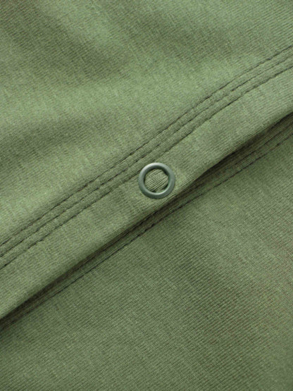 Basic T-Shirt Cropped Cardigan-Olive