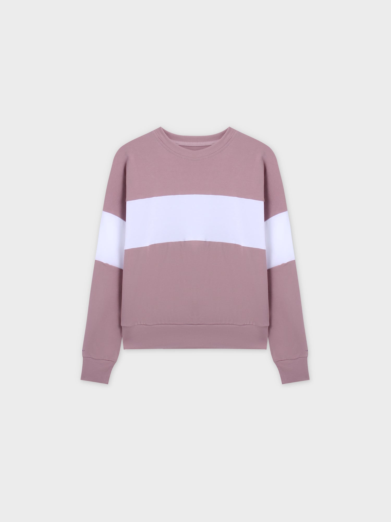 Wide Stripe Bomber-Rose/White