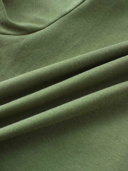 Basic T-Shirt Cropped Cardigan-Olive