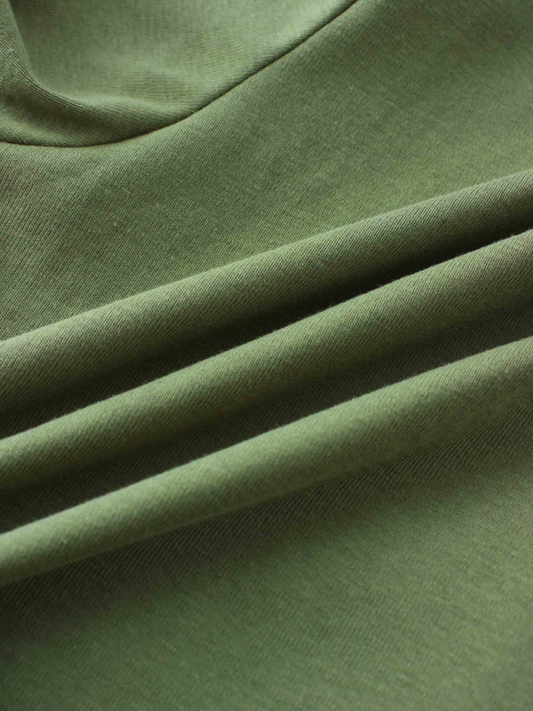 Basic T-Shirt Cropped Cardigan-Olive