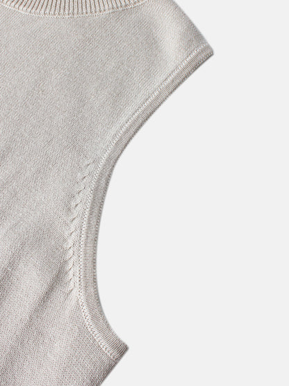 Mock Neck Sleeveless Dress - Tan