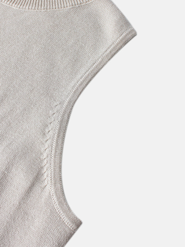 Mock Neck Sleeveless Dress - Tan