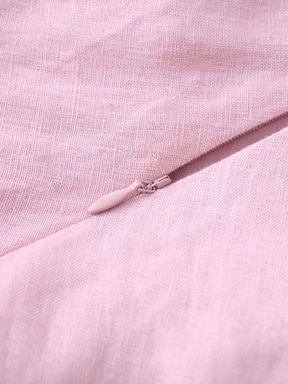 Linen A-Line Slip Dress-Blush