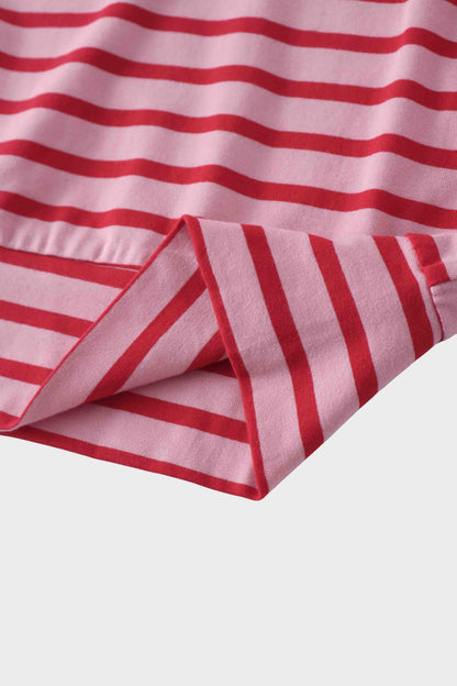 Collared Bomber Tee-Pink/Raspberry