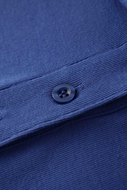 Collared Bomber Tee-Cobalt Blue