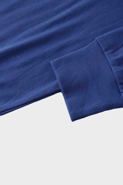Collared Bomber Tee-Cobalt Blue
