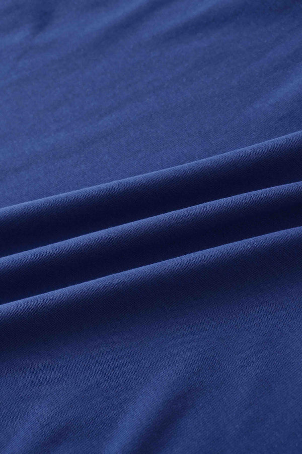 Collared Bomber Tee-Cobalt Blue
