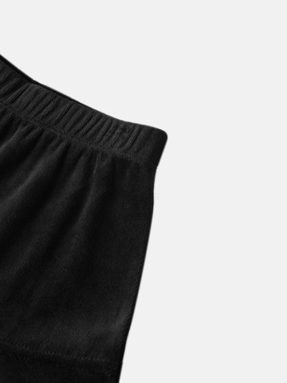 Velour Yoke Circle Skirt - Black