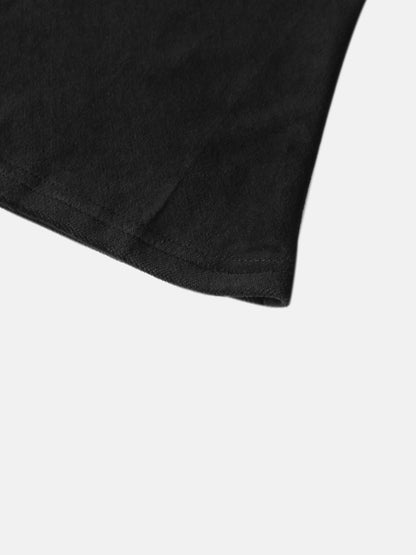 Velour Yoke Circle Skirt - Black