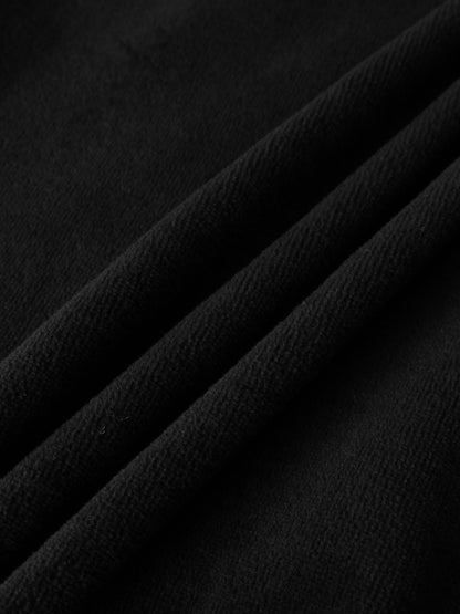 Velour Yoke Circle Skirt - Black