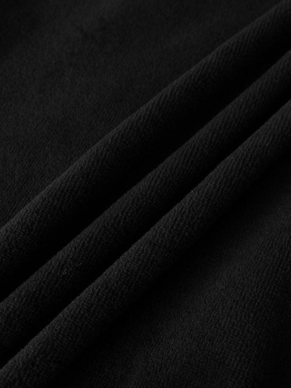 Velour Yoke Circle Skirt - Black