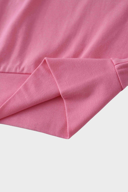 Collared Bomber Tee-Pink